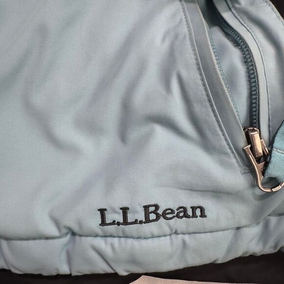 L.L. Bean Women’s XL Light Blue Black Insulated Winter Jacket Hooded Coat - Picture 3 of 6